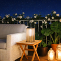 Boho Solar Lantern – Large Outdoor LED Lantern with Handle, Waterproof