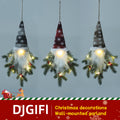 3 sets of Light-up Fabric Elf Hanging Decor With Led Berries And Pine, 18.5-inch Height, Battery Operated - Christmas Wall Garland