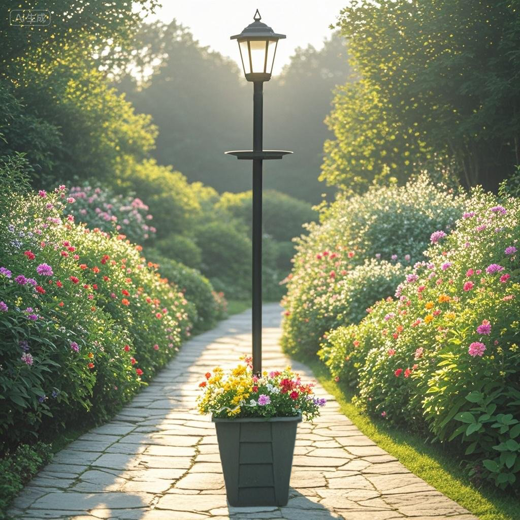 59'' Solar Lamp Post Light with Planter & Bird Feeder (3-in-1 Design) - IP44 Waterproof, Auto On/Off, Dusk to Dawn Sensor for Garden, Yard, Pathway - Easy Install Outdoor Decor