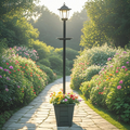 59'' Solar Lamp Post Light with Planter & Bird Feeder (3-in-1 Design) - IP44 Waterproof, Auto On/Off, Dusk to Dawn Sensor for Garden, Yard, Pathway - Easy Install Outdoor Decor